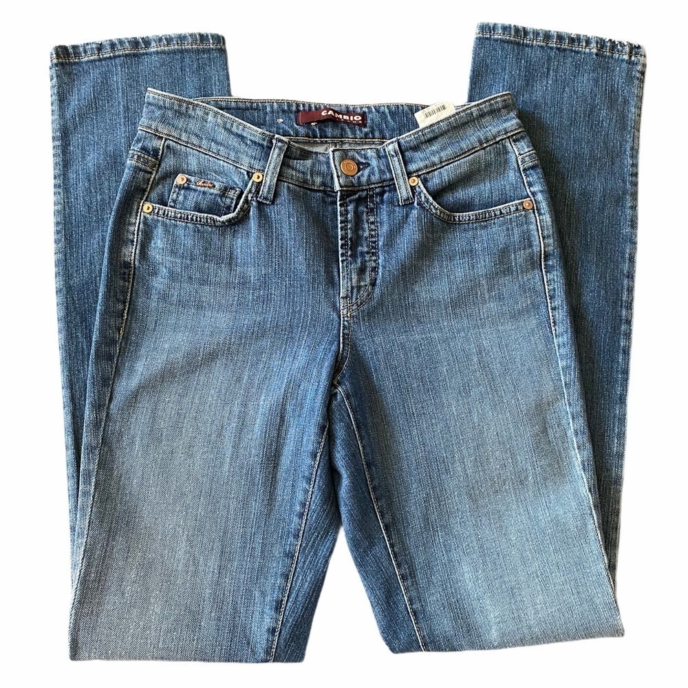 Cambio Norah Super Slim Jeans Swarovski Crystal Back Pockets Women’s Size 6 Blue